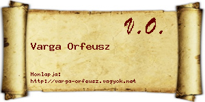 Varga Orfeusz névjegykártya