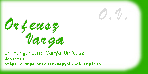 orfeusz varga business card